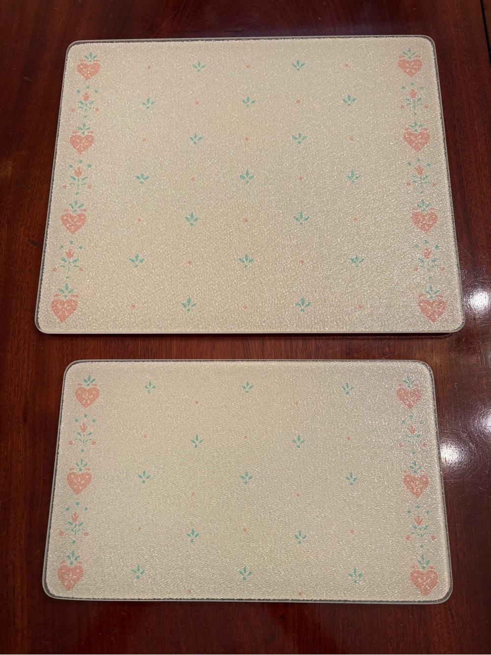 Set of 2 Vintage Corningware Counter Saver Cutting Boards, “Forever Yours”